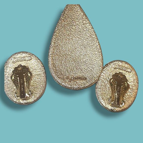 Vintage Sarah Coventry Sultana Rhinestone Earrings Teardrop Pendant Necklace Set - Picture 6 of 6